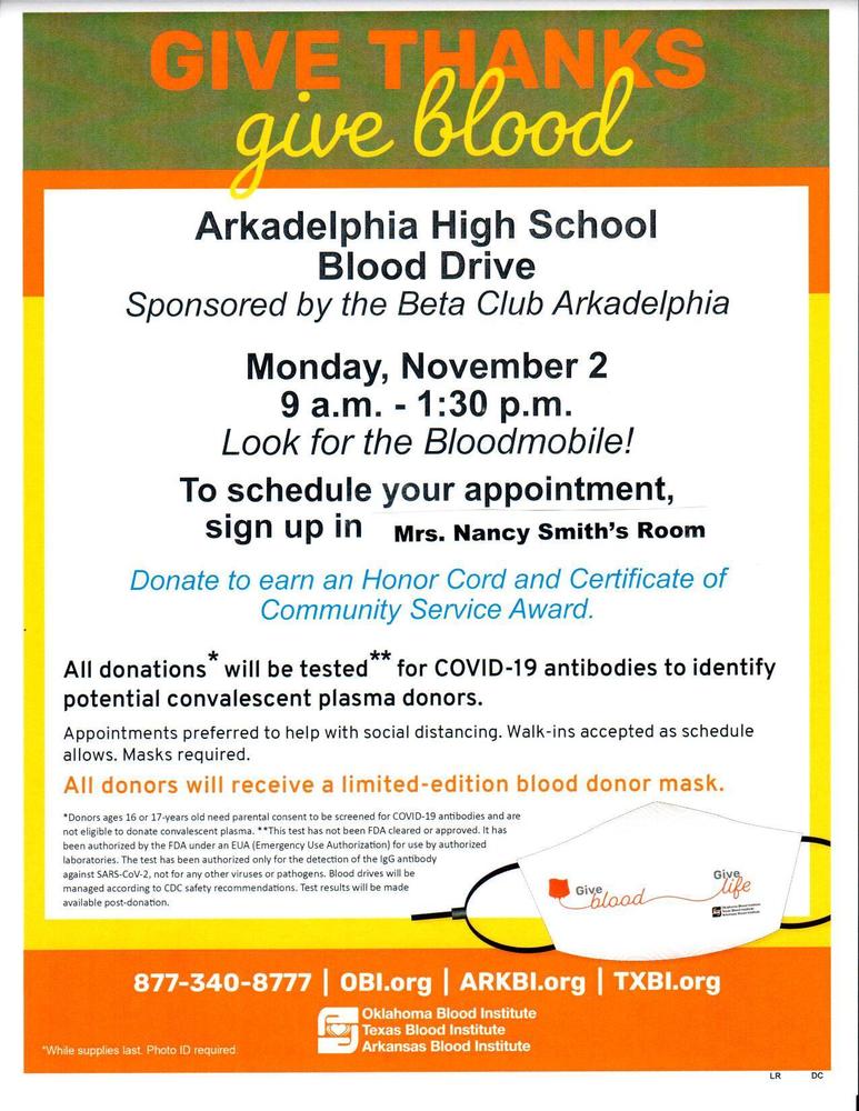 AHS Hosts Blood Drive