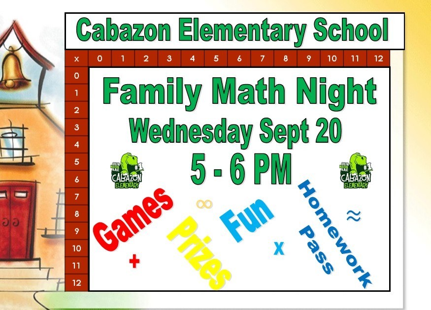 Family Math Night flyer