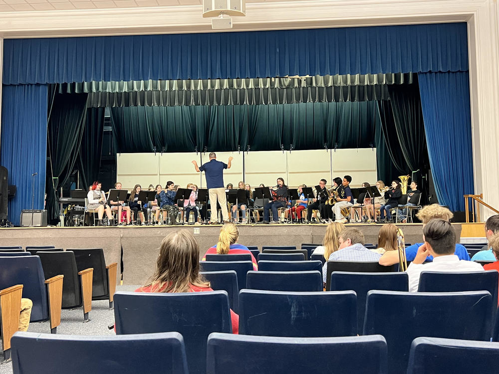 students watching band concert