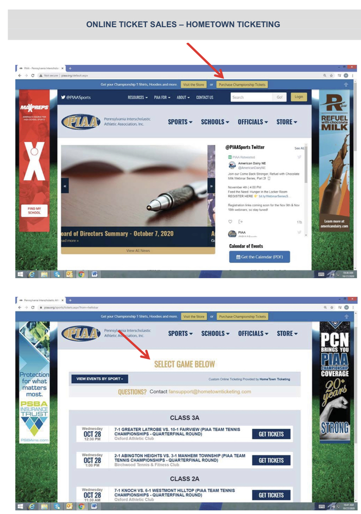 11/13/20 Football Ticket Info