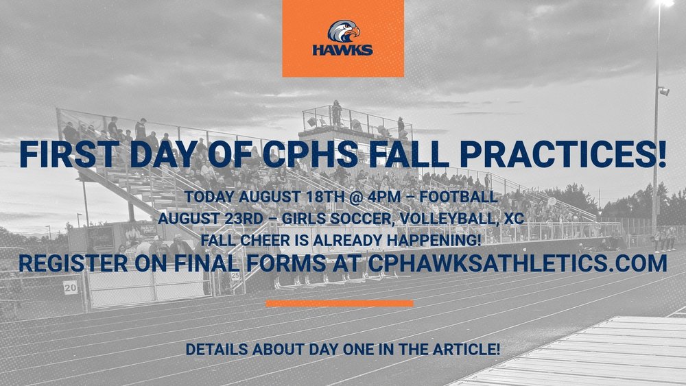 CPHS Fall Sports Day One Info!