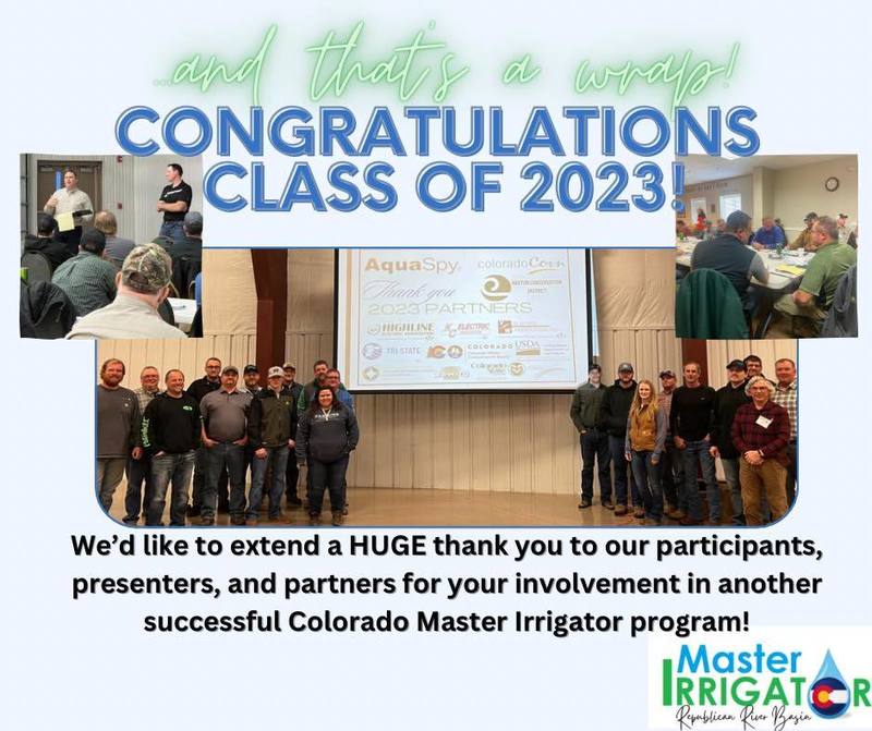  We'd like to extend a HUGE thank you to our participants, presenters and partners for your involvement in another successful Colorado Master Irrigator Program