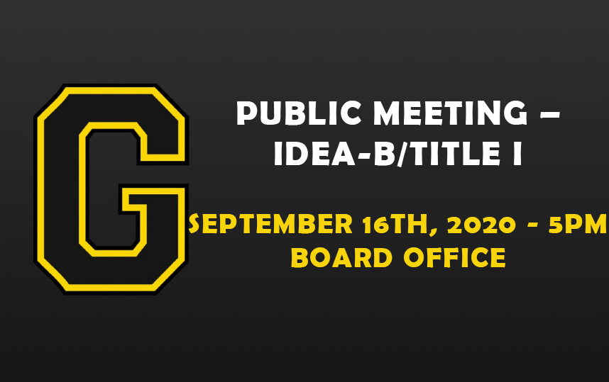 PUBLIC MEETING – IDEA-B/TITLE I