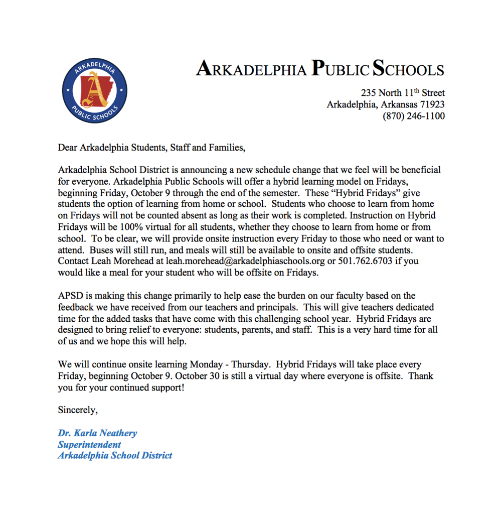 Hybrid Fridays Letter