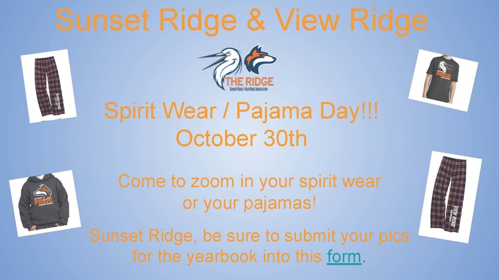 10/22/2020 Yearbook Picture Submission and Upcoming Spirit Day!