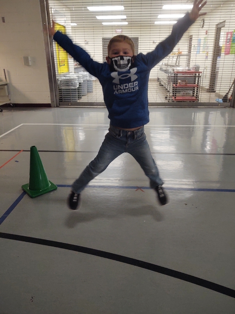 Today was our first day of indoor PE, due to on and off rain. I think we had a blast trying out new activities. Check out this kiddos star jump... He nailed it!