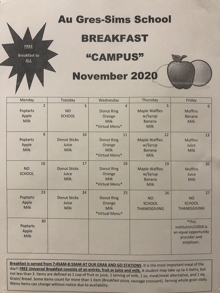 Campus November Menus