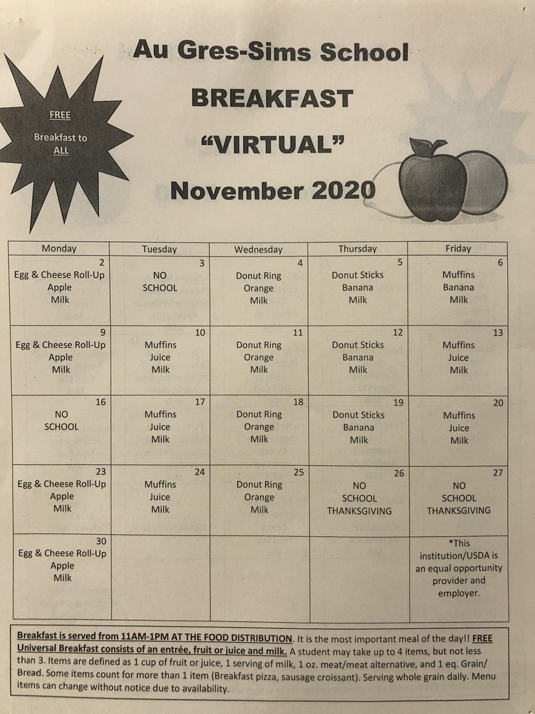 Virtual November Menus