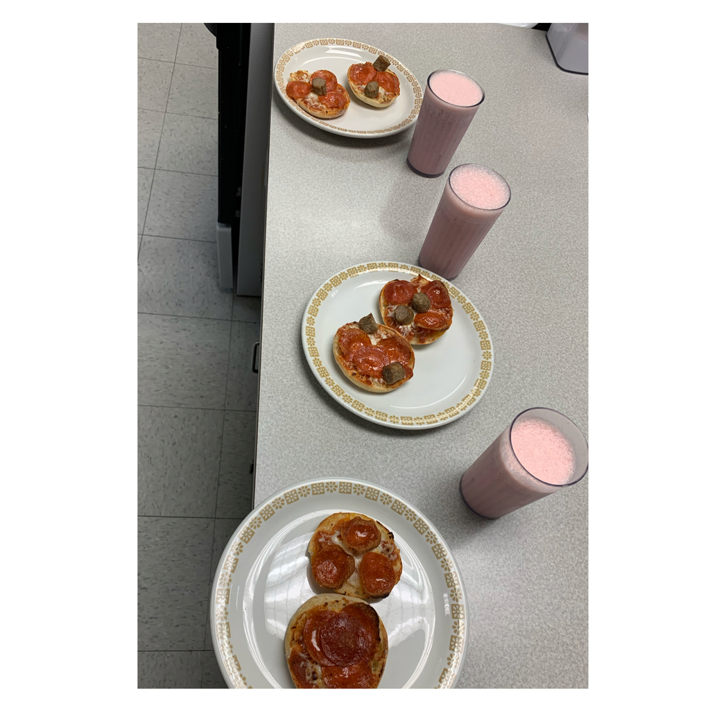 Pizza snacks and smoothies