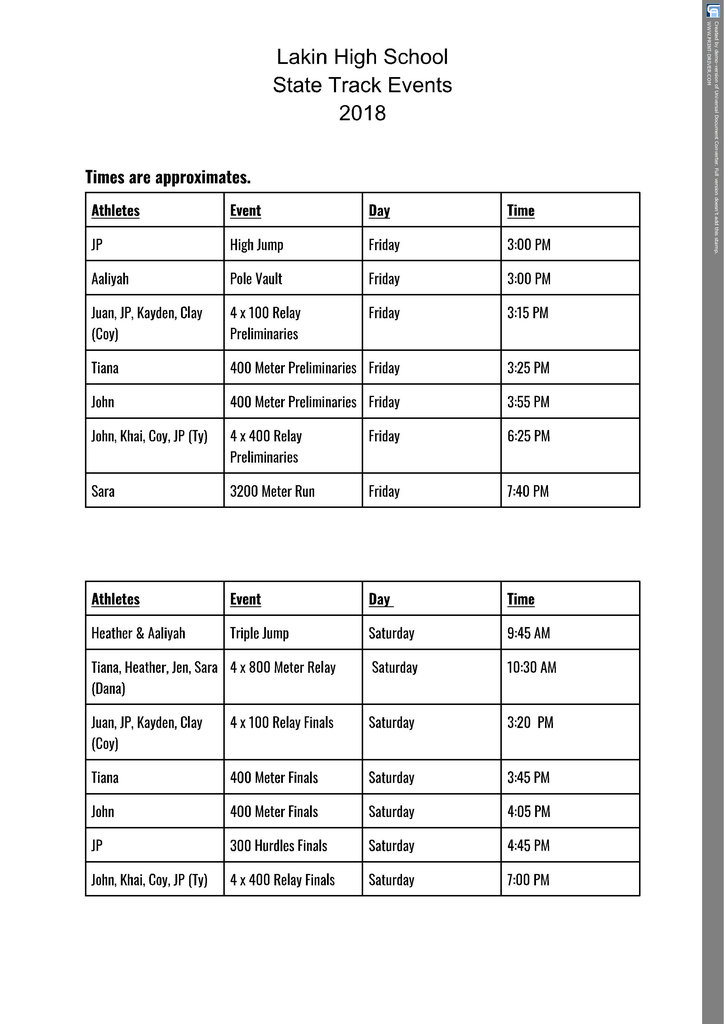 State Track Events