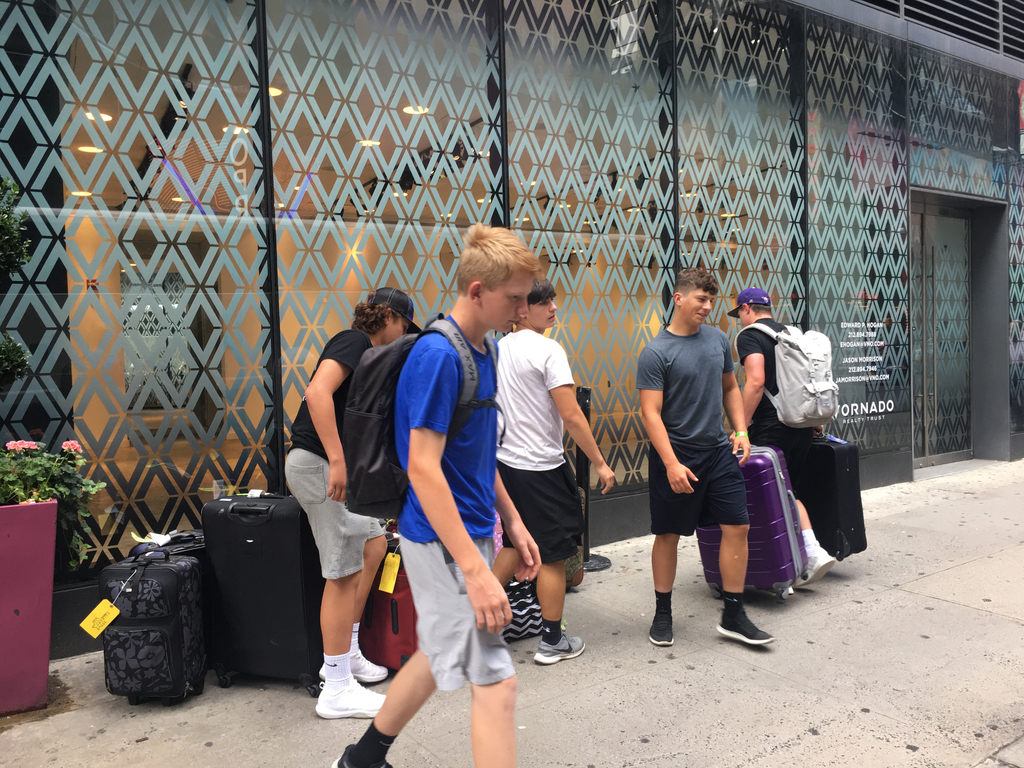 these boys had to unload the luggage for our school and another.  