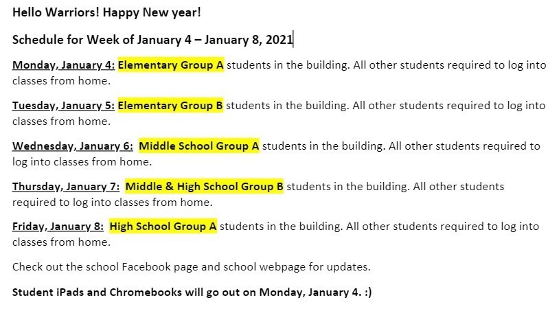 schedule