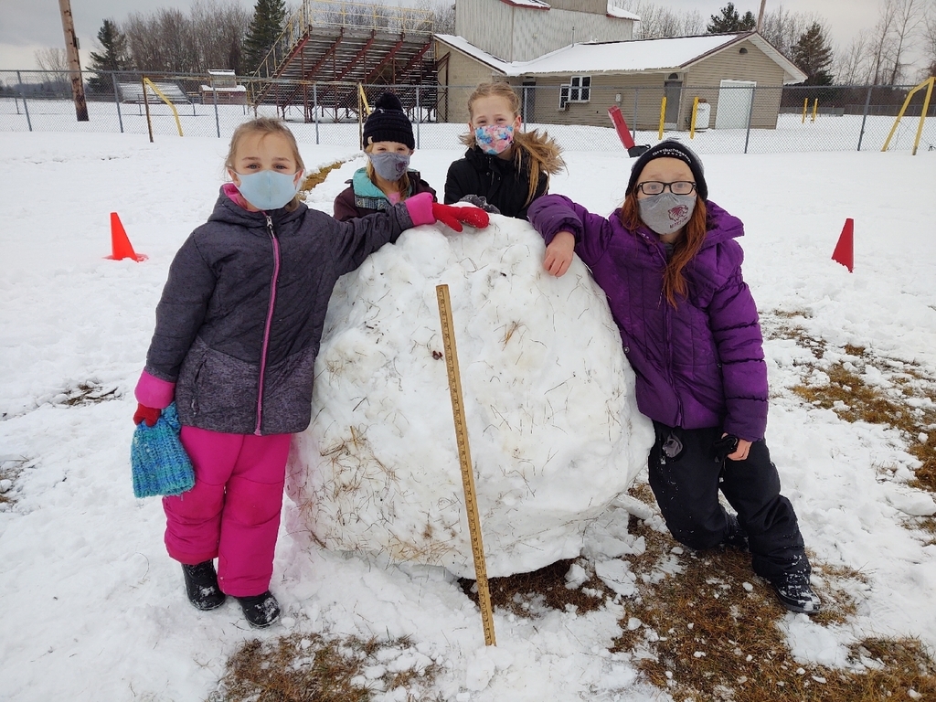 We have been having fun learning in the snow about force and measurement! This group of students rolled the biggest snowball!