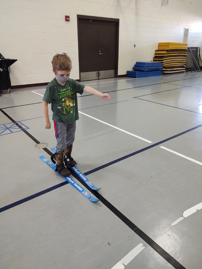 Skiing conditions were not great outside today, but we made the best of it inside practicing our skills!