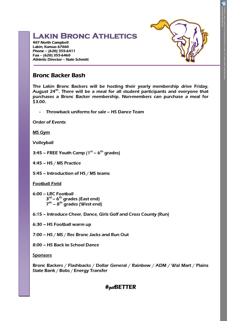 Bronc Backer Bash