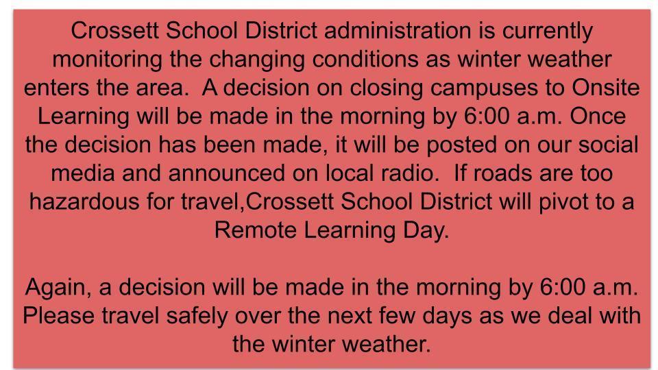 Message from CSD administration.