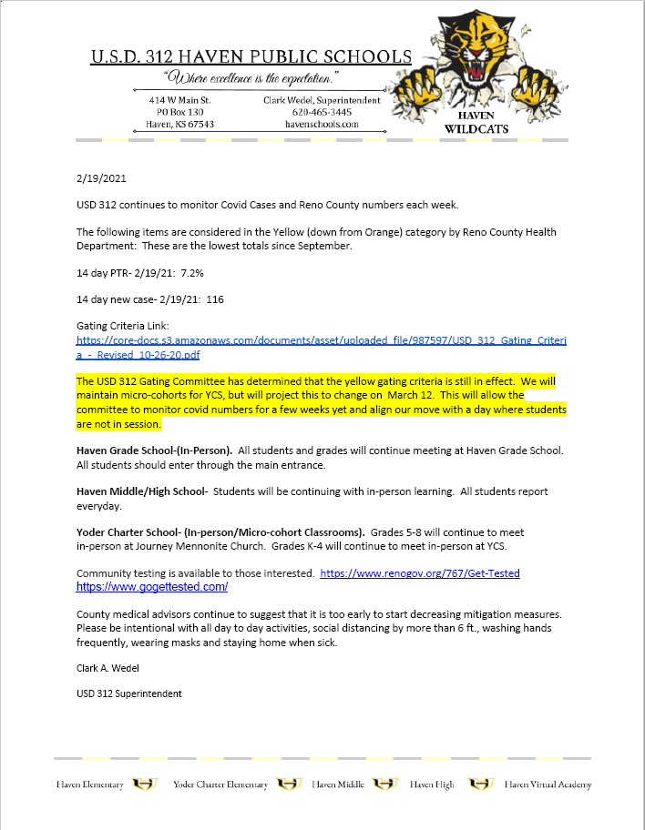Gating Letter
