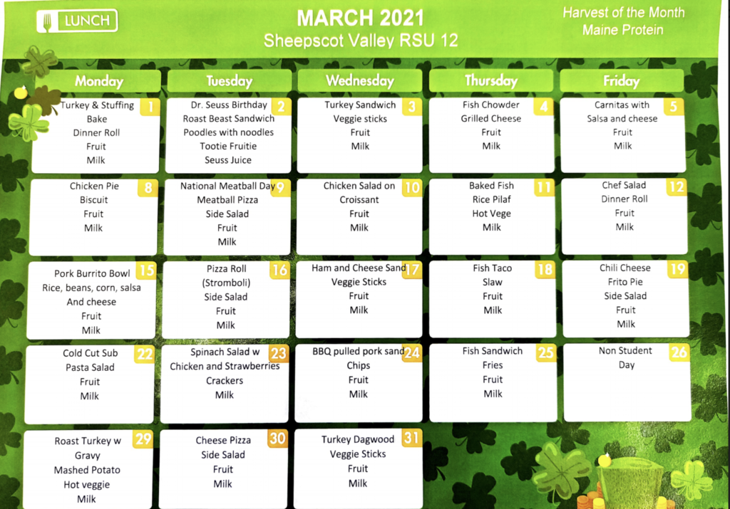 lunch menu