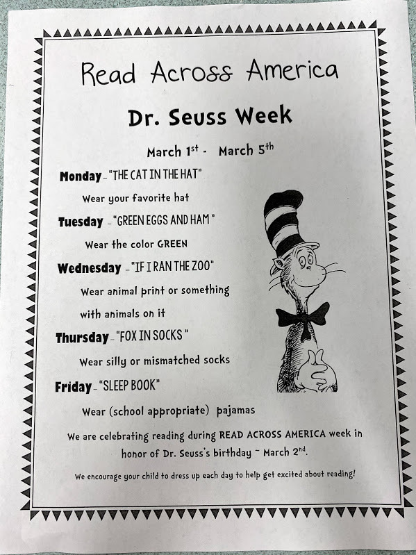 Read Across America Dr. Seuss dress-up days