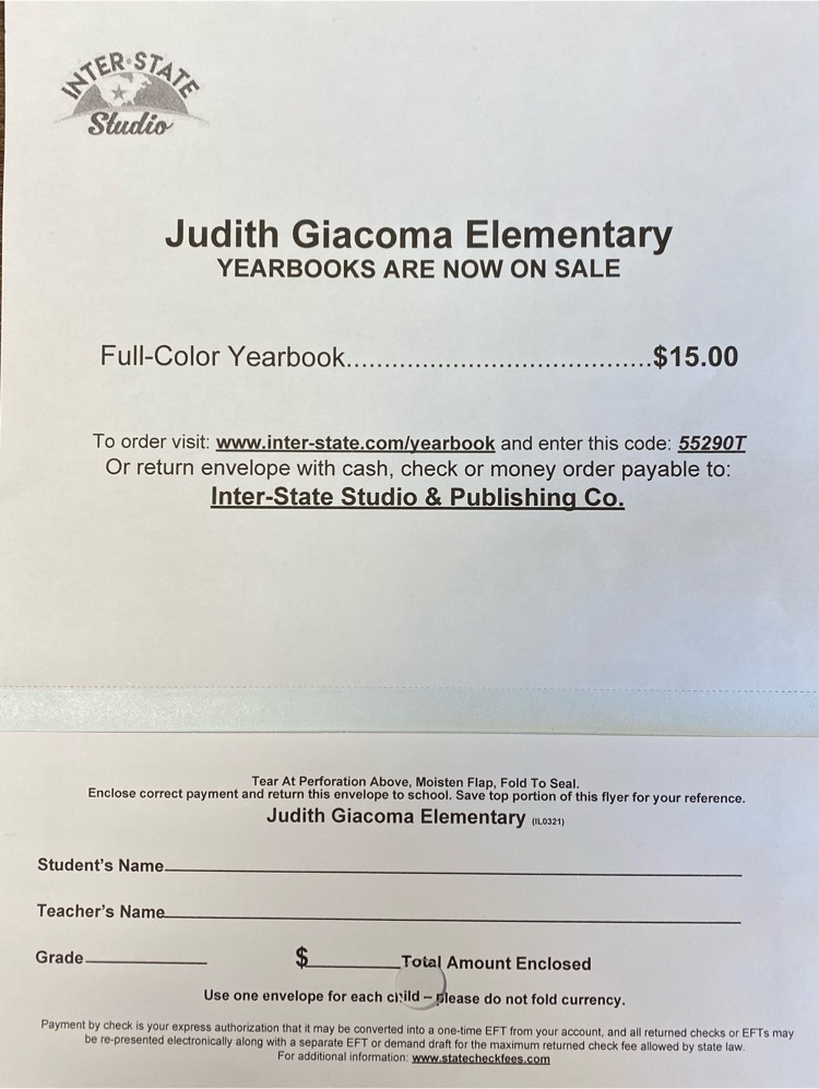 yearbook order form
