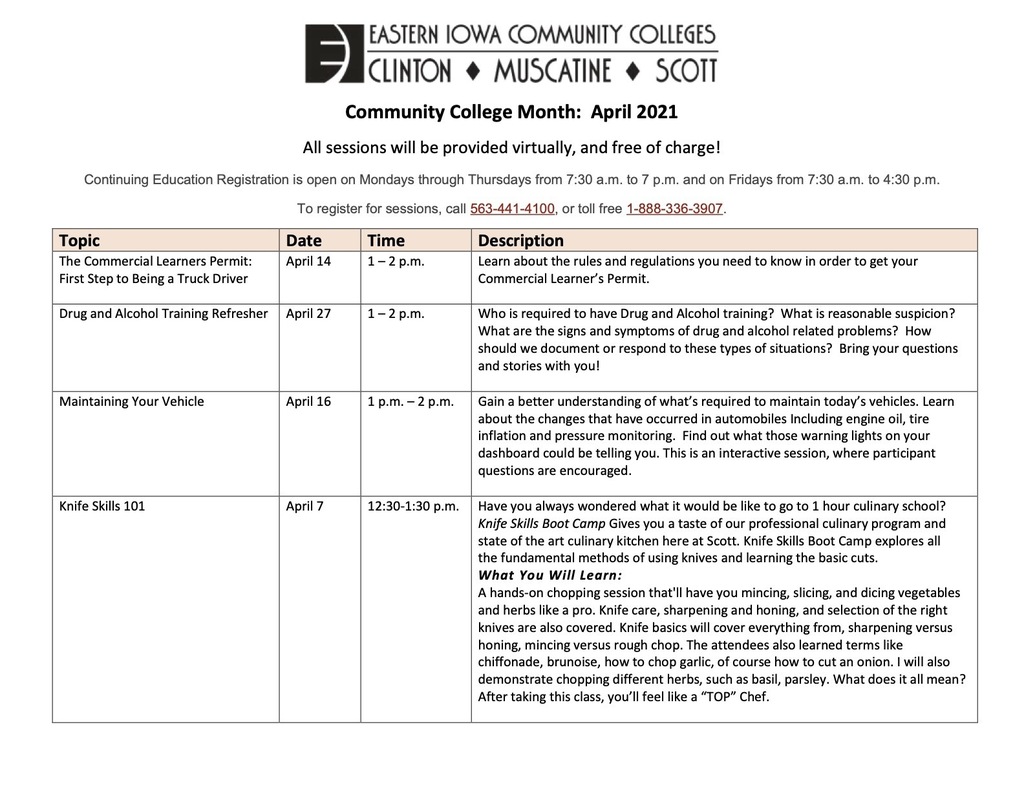 2021 EICC CC Month FREE sessions pg 1