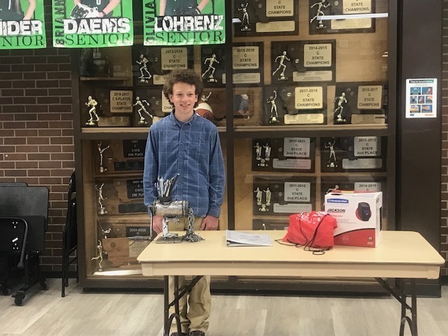Wylie with his sculpture