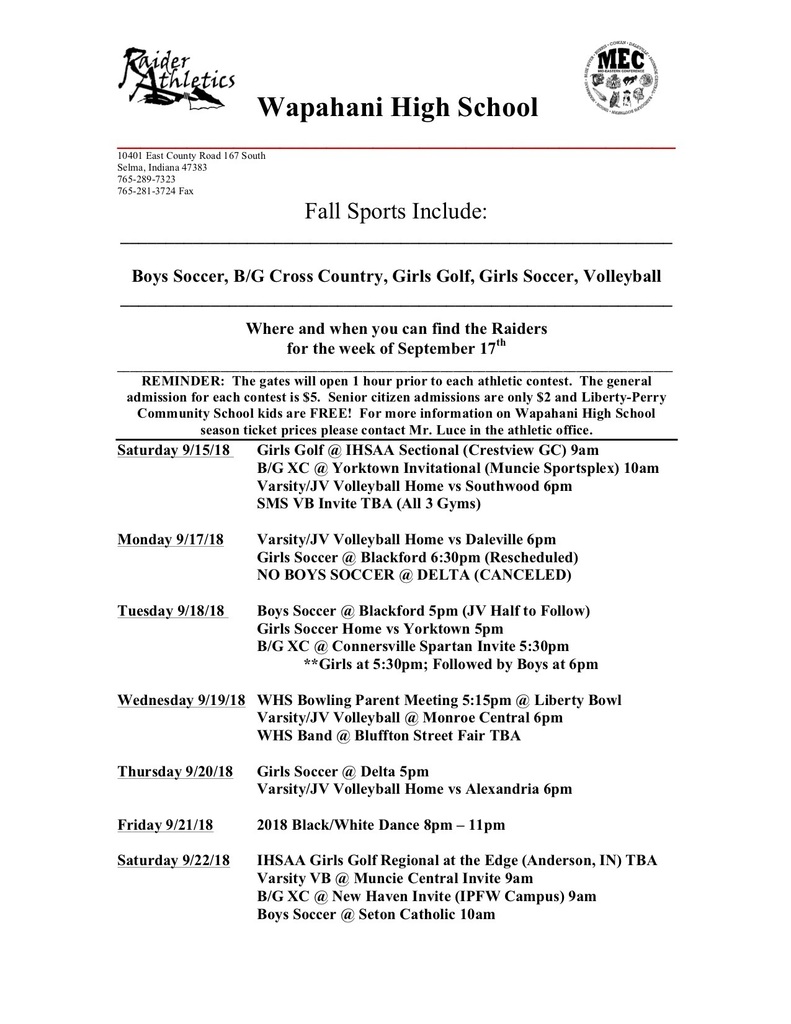 Sports Sched....9/17