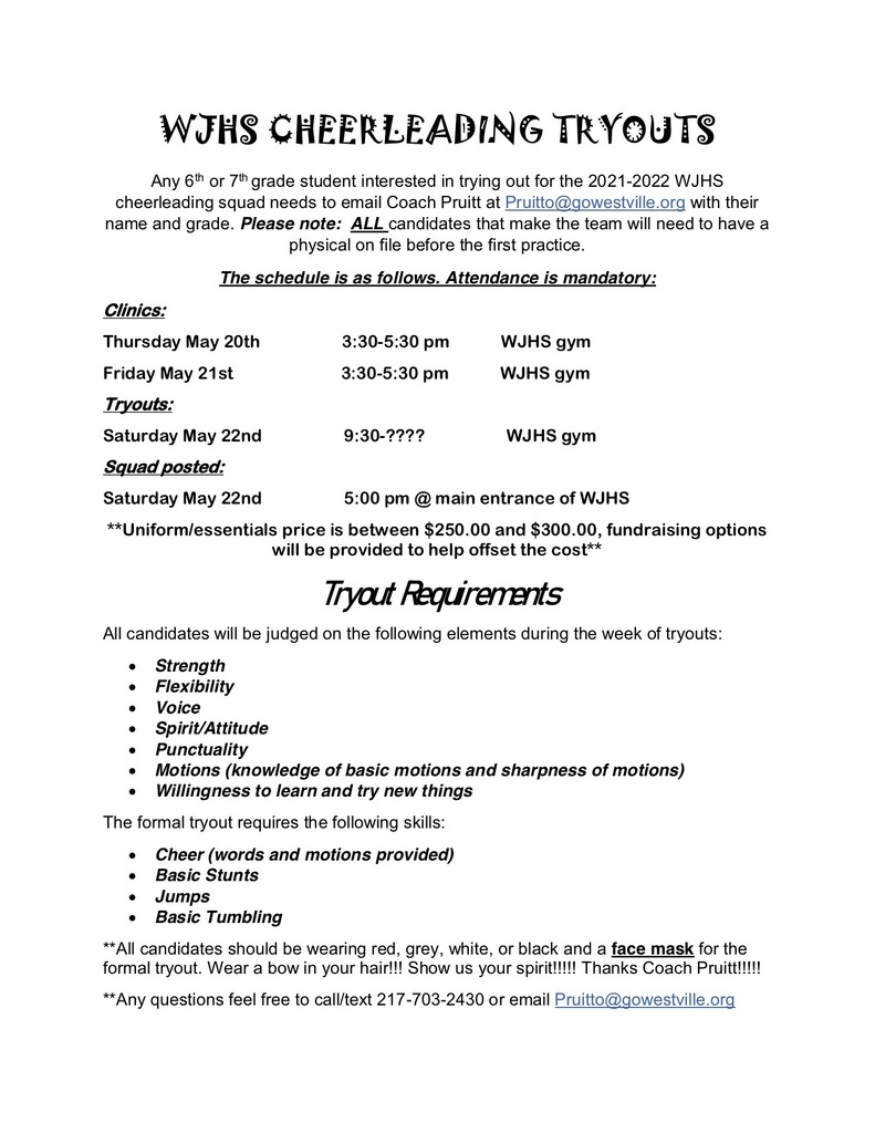 Cheerleading Tryouts