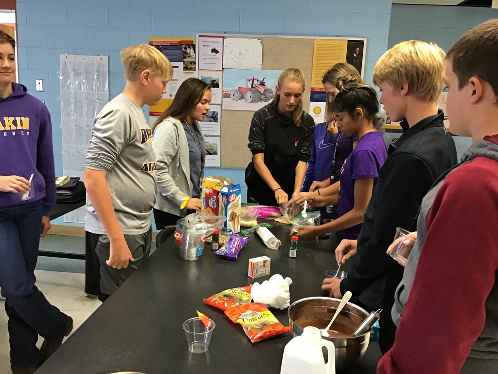 Exploratory Ag students are making soil profile edible cups.