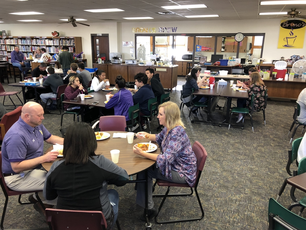 Students and staff enjoying the first Bronc’s Lunch of the year!