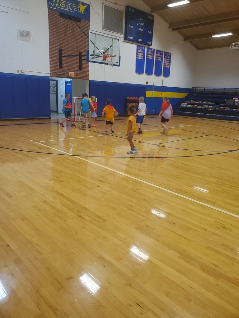 elementary students PE activity