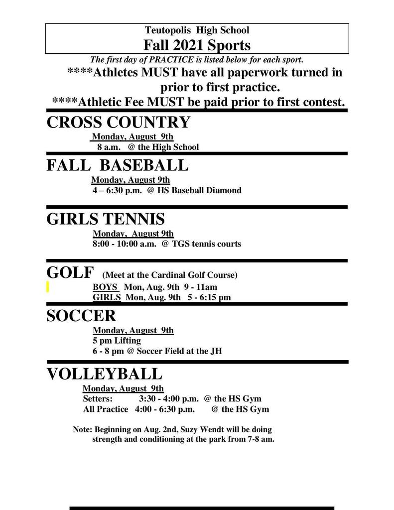 Fall Sports
