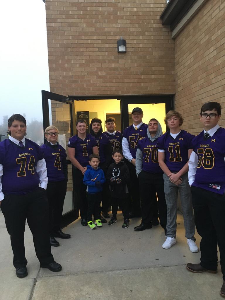 Bronc Football with lil’ Broncs