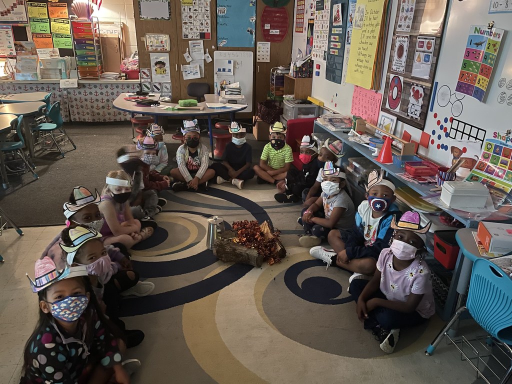 Mrs. Reyenga’s Cowboys and Cowgirls around the campfire making coffee and learning about the letter C!!