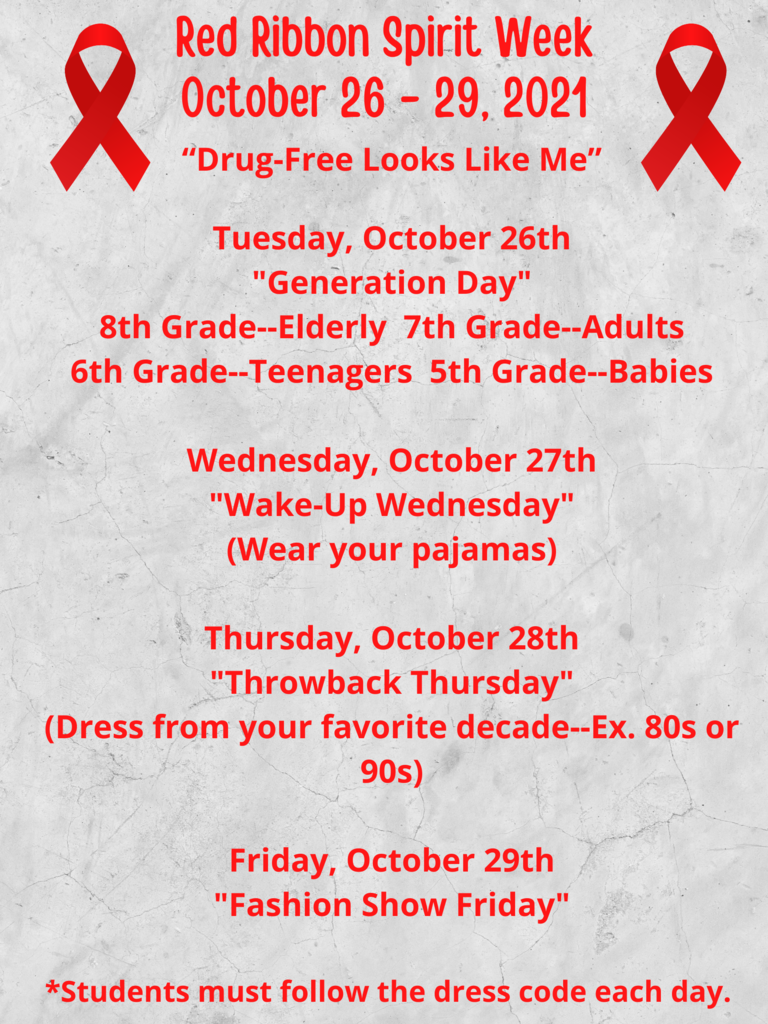Red Ribbon Spirit Week
