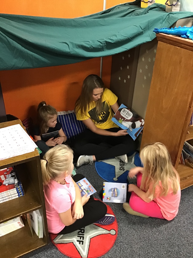 First graders take Kyley into their reading nook