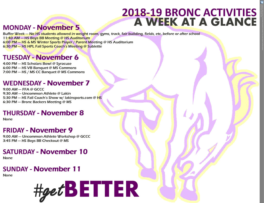 Week at a Glance