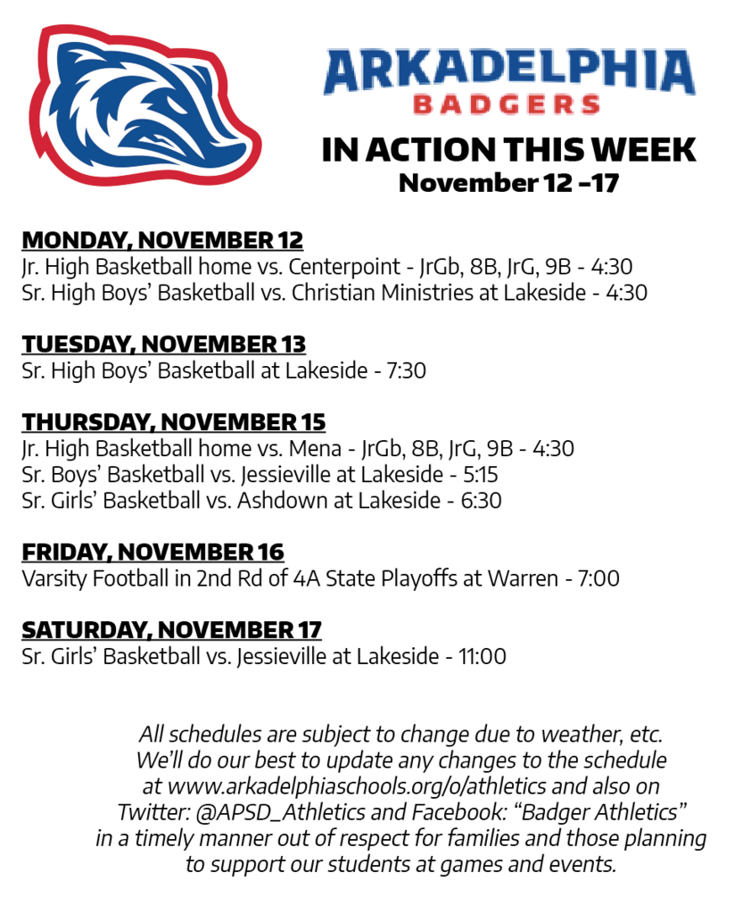 This Week in APSD Athletics Nov. 12-17