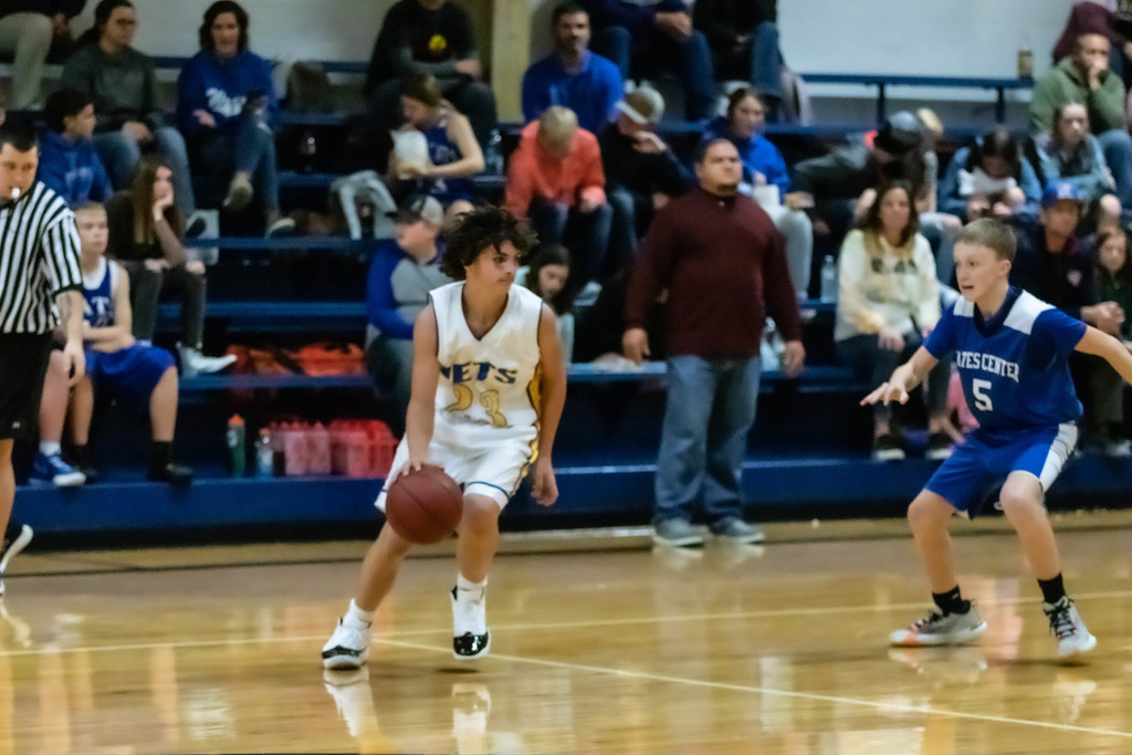 boy dribbles basketball