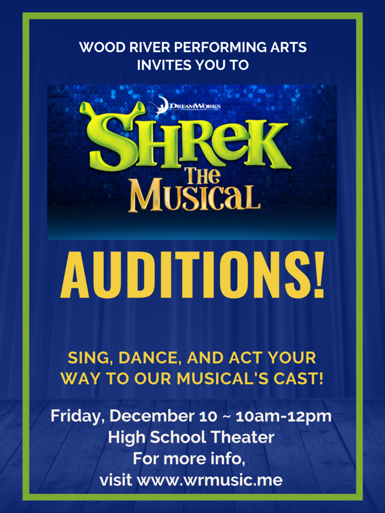 Shrek Auditions this Friday!  