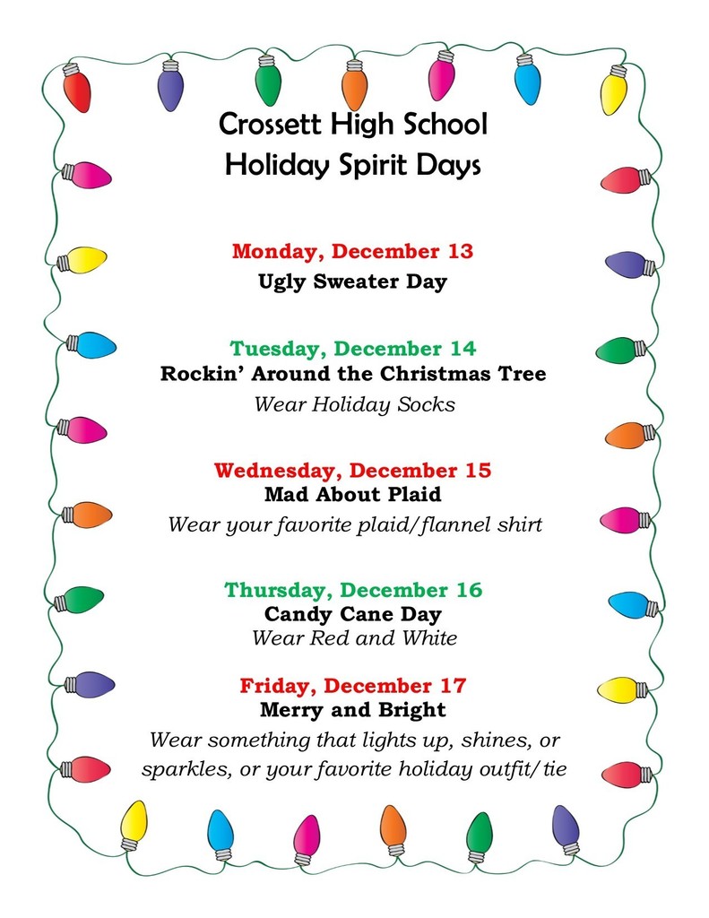 Holiday Spirit Days