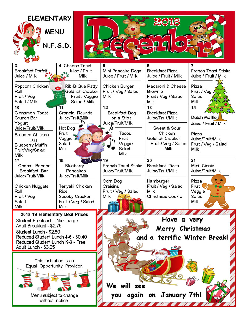 Elementary Menu