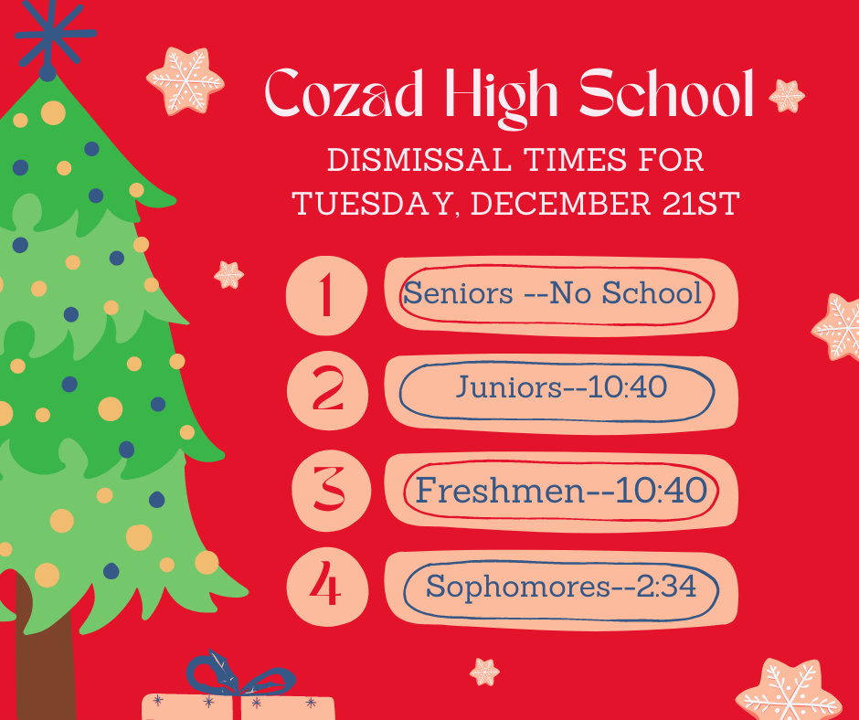 CHS Dismissal Times for December 21st