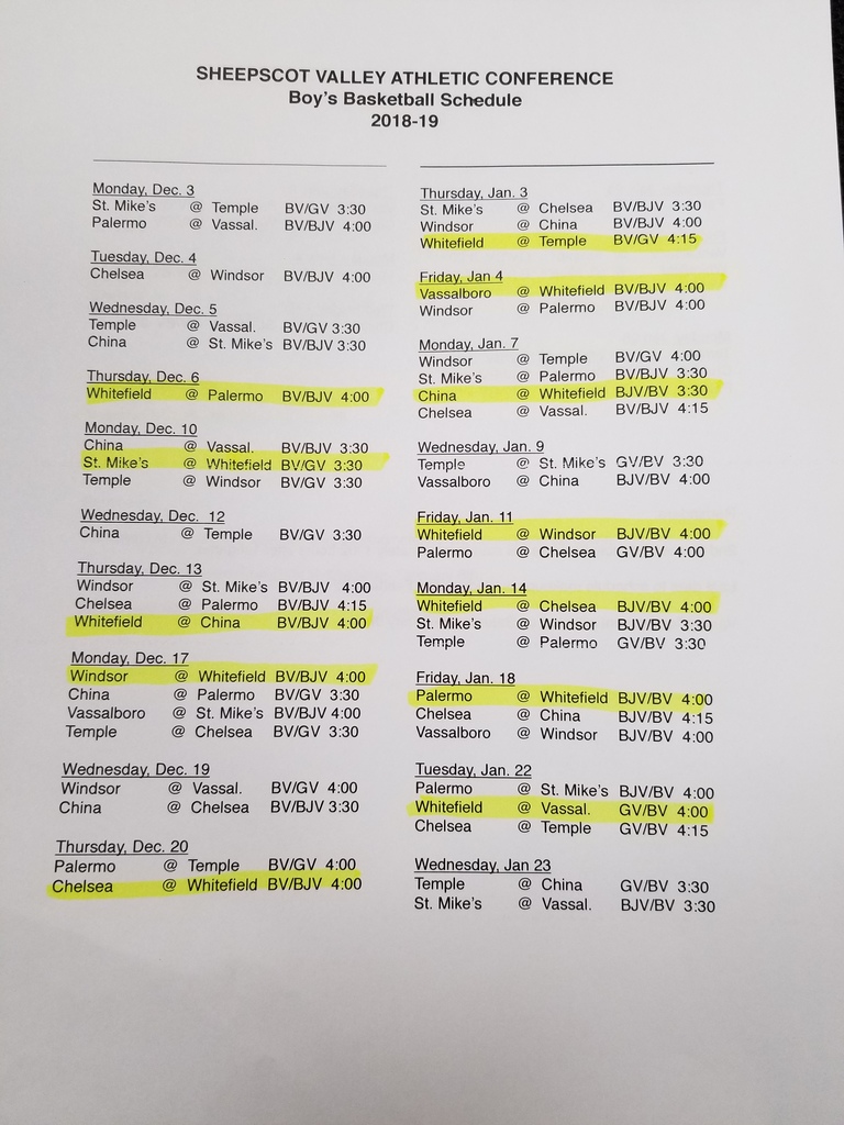 Boy's schedule part 1
