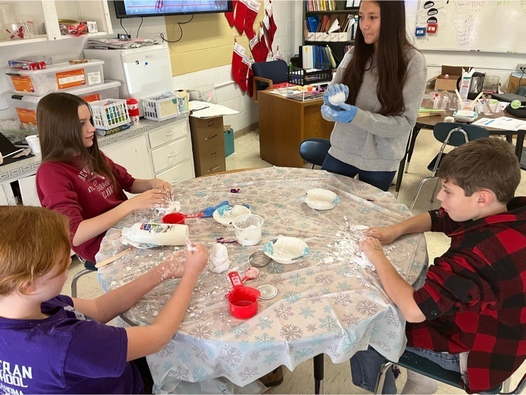 students make fake snow