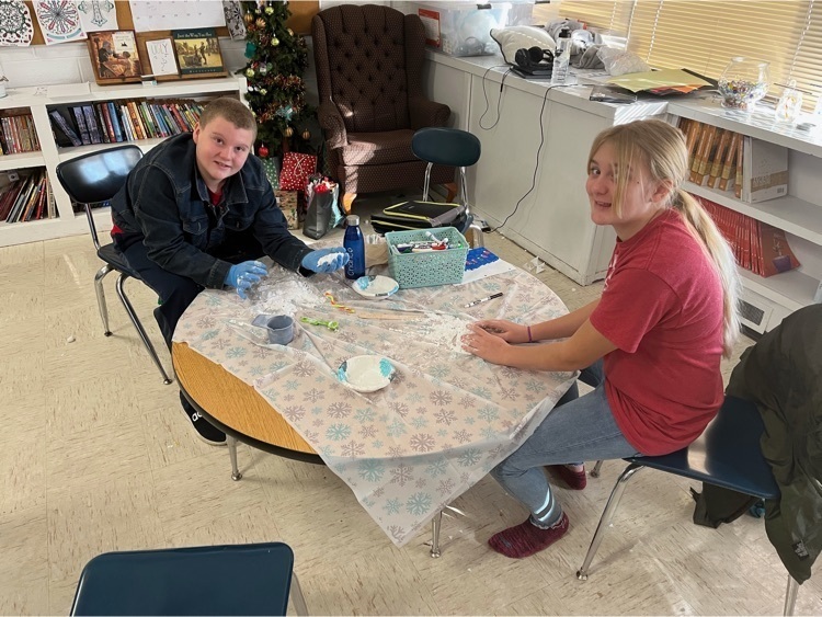 students making fake snow