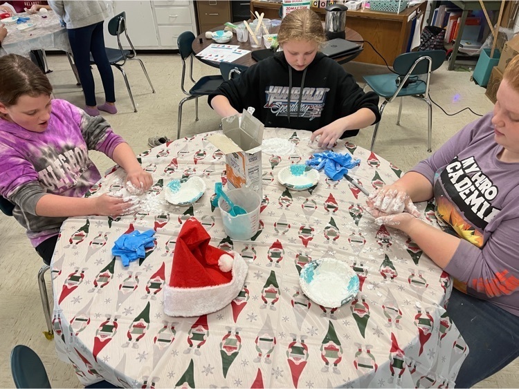 students make fake snow