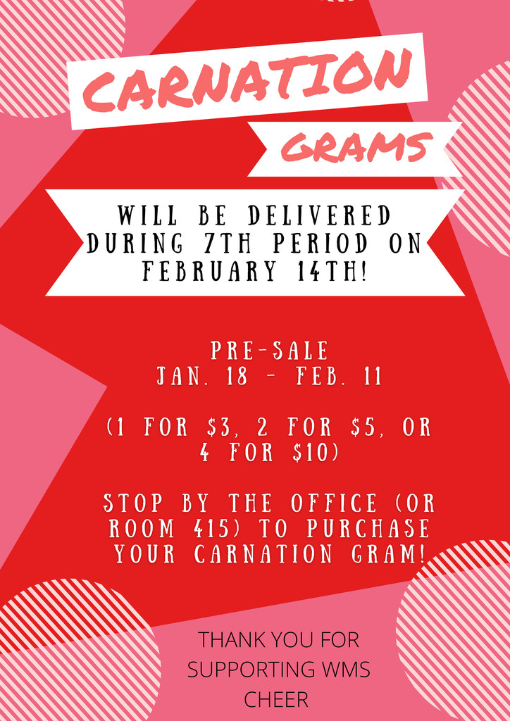 WMS Cheer Fundraiser- Carnation Gram