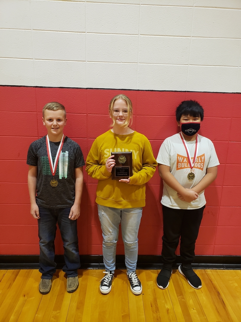 Coffey County Spelling Bee-Waverly participants. Evelyn McMillen placed 1st!