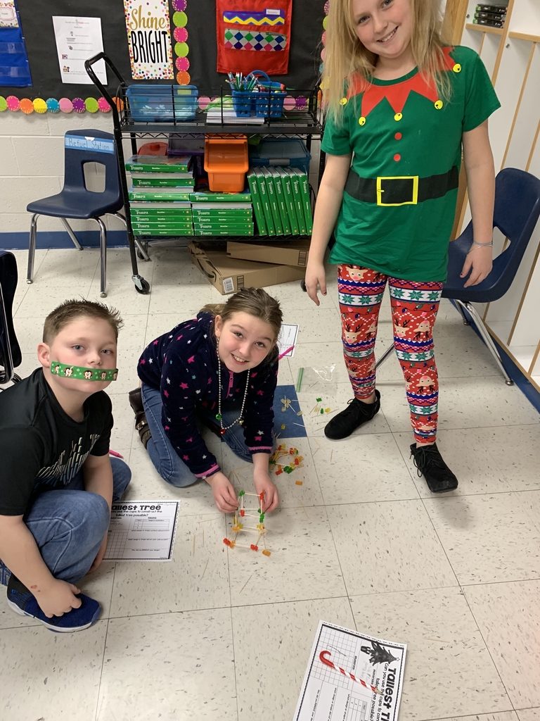 fourth grade built free standing “trees” out of toothpicks and gummy bears